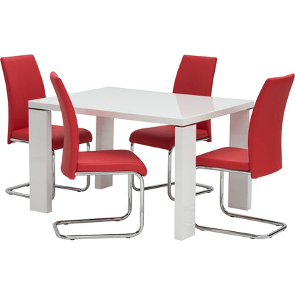 Monaco Cantilever Leather Chair Pillar Red