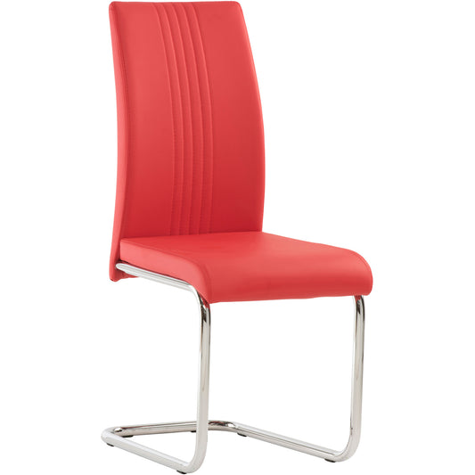 Monaco Cantilever Leather Chair Pillar Red