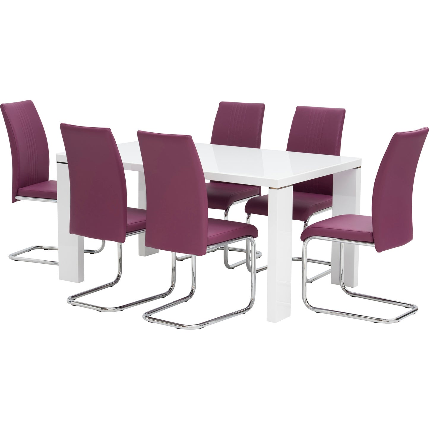 Monaco Cantilever Leather Chair Purple