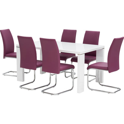 Monaco Cantilever Leather Chair Purple