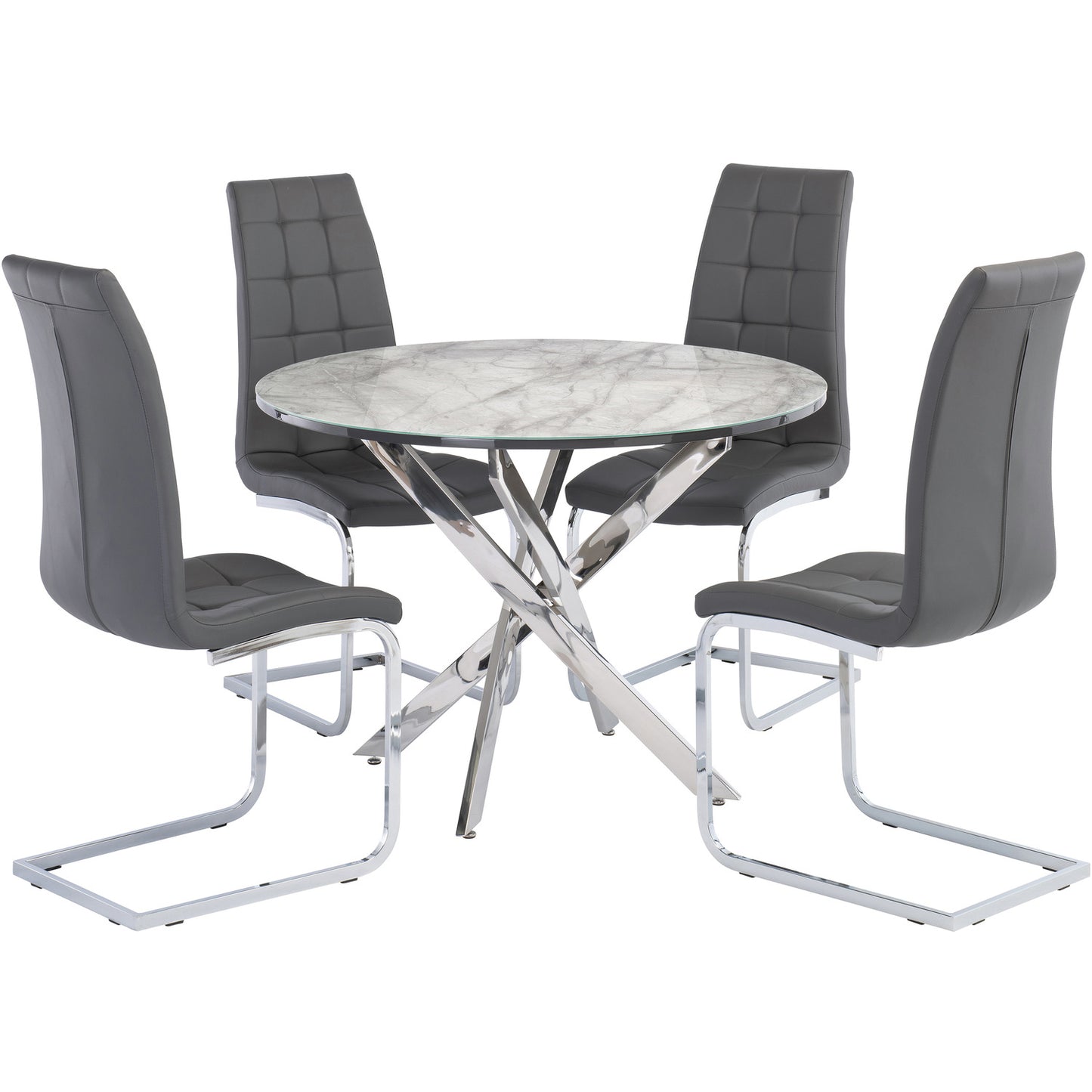 Moreno Faux Leather Dining Chair Grey