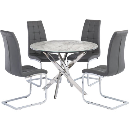 Moreno Faux Leather Dining Chair Grey