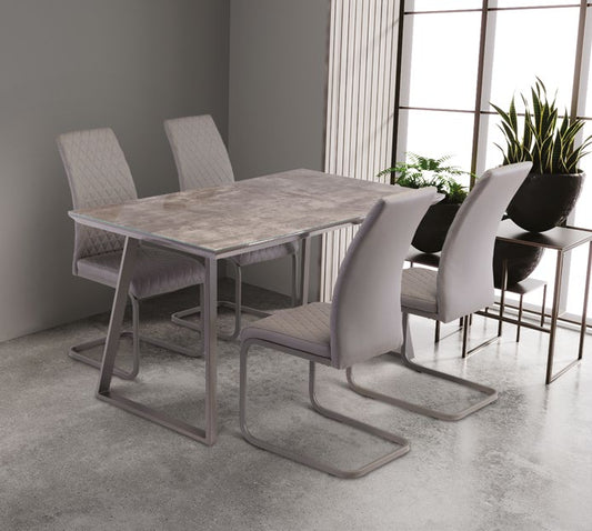 Paris Grey Cement Grey Leg 1.4m Dining Table