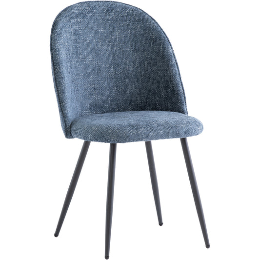 Ramona Textured Fabric Dining Chair Blue