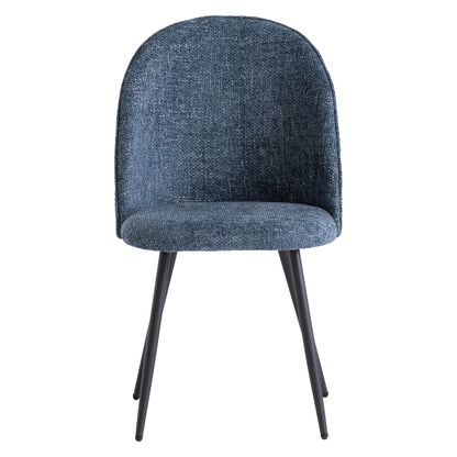 Ramona Textured Fabric Dining Chair Blue