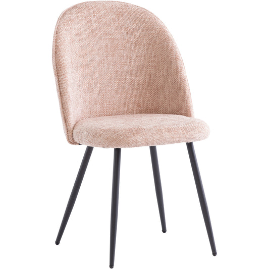 Ramona Textured Fabric Dining Chair Flamingo Pink