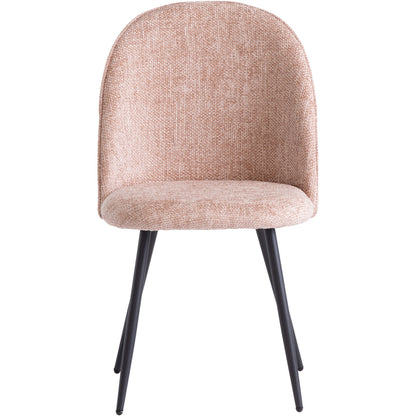 Ramona Textured Fabric Dining Chair Flamingo Pink