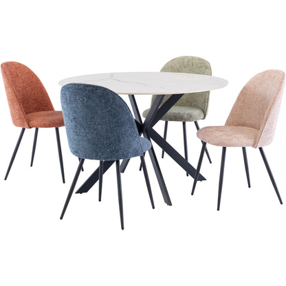 Ramona Textured Fabric Dining Chair Flamingo Pink
