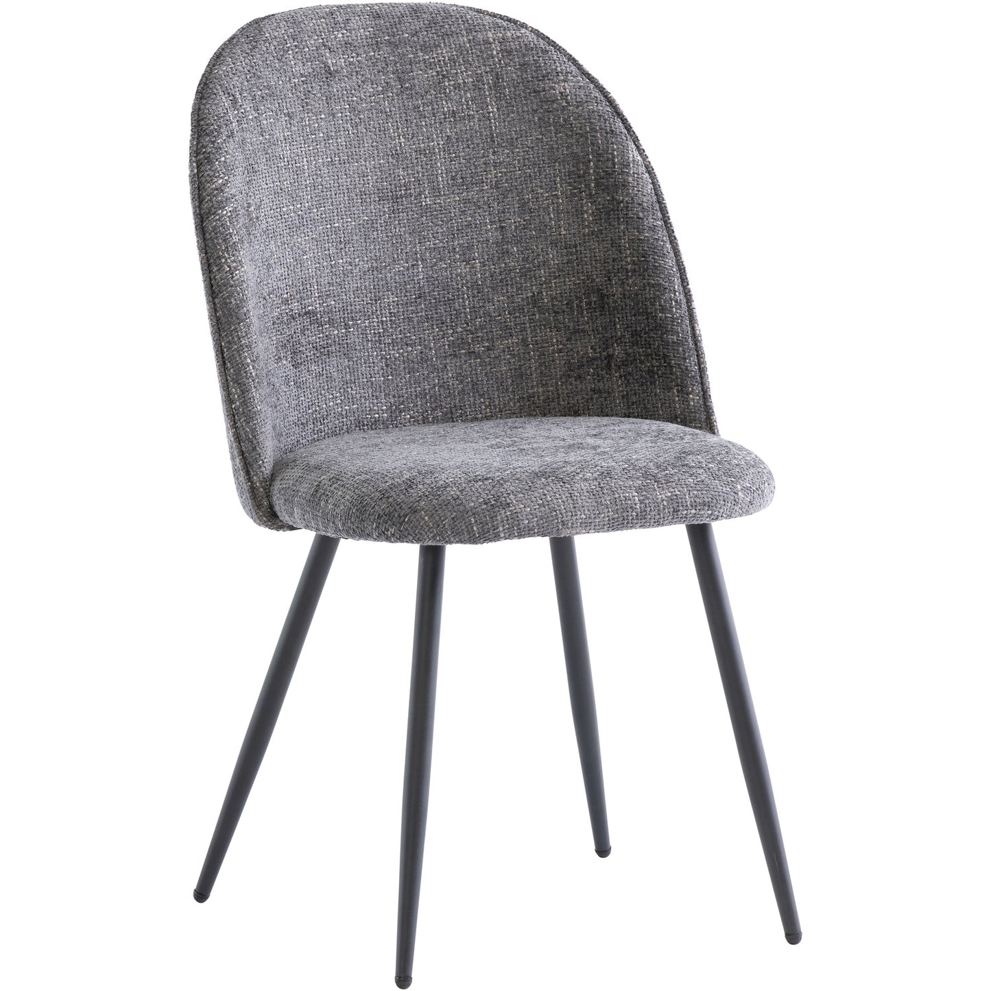Ramona Textured Fabric Dining Chair Graphite