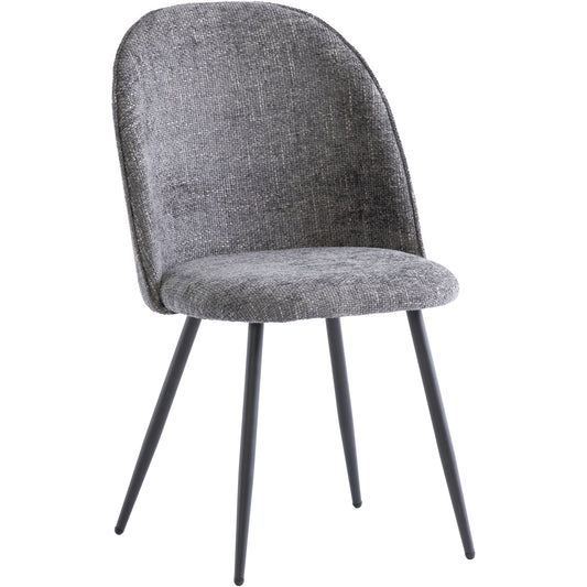 Ramona Textured Fabric Dining Chair Graphite