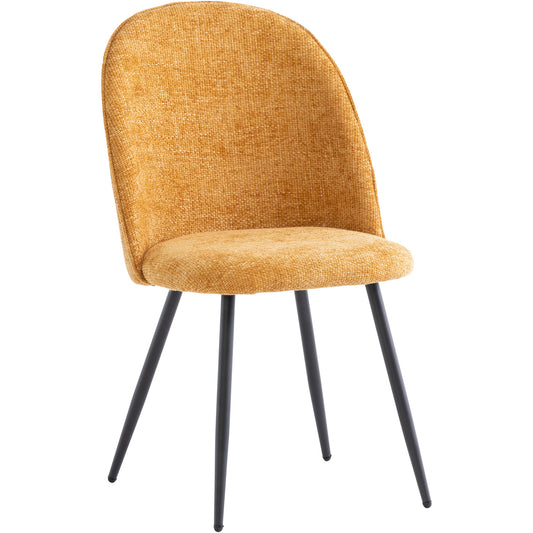 Ramona Textured Fabric Dining Chair Yellow
