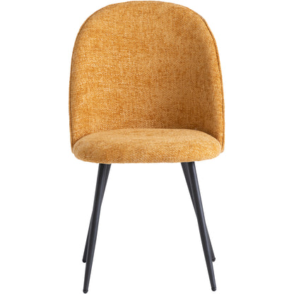 Ramona Textured Fabric Dining Chair Yellow