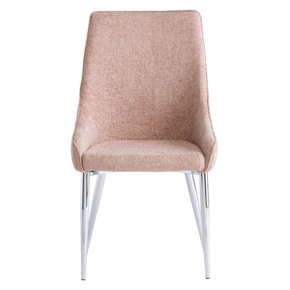 Rhone Textured Fabric Dining Chair Flamingo Pink
