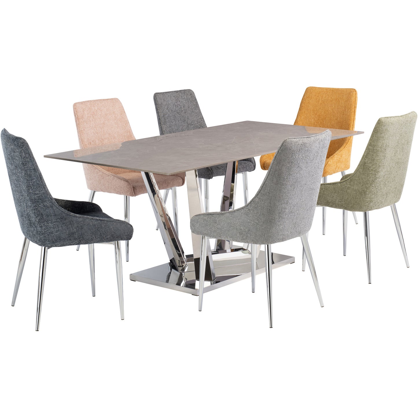 Rhone Textured Fabric Dining Chair Graphite