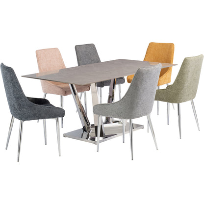 Rhone Textured Fabric Dining Chair Graphite