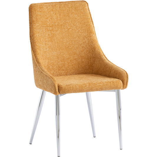 Rhone Textured Fabric Dining Chair Mustard