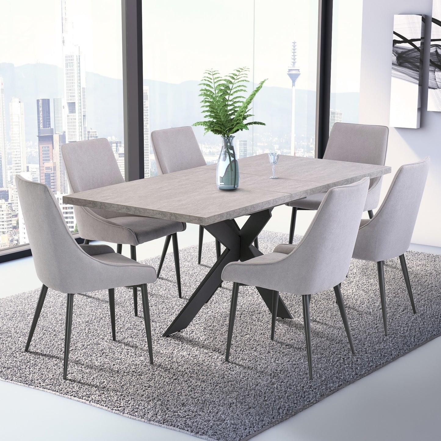 Rimini Dining Chair Fabric Grey