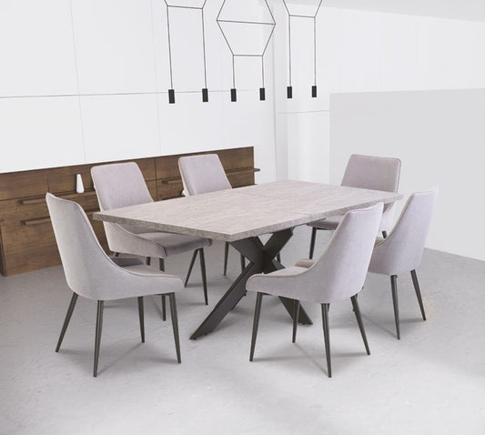 Rimini Light Grey 1.6m (+0.4m) Extending Dining Table