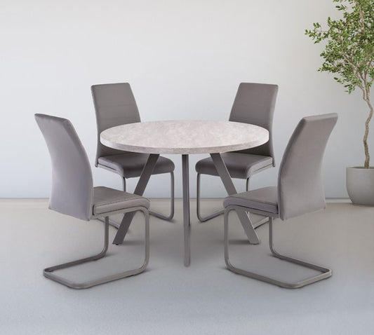 Rimini Light Rhine Grey 1.07m Round Dining Table