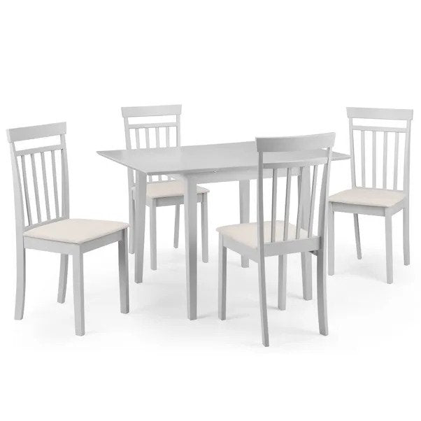 Rufford 80-120cm Grey Dining Table and 4 Grey Coast Chairs