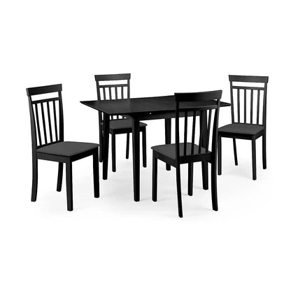 Rufford 80-120cm Black Dining table and 4 Black Coast Chairs