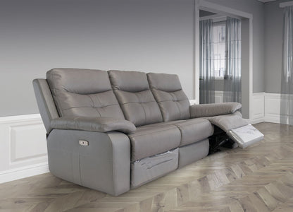 Stockholm Grey 3 Seater Electric Sofa