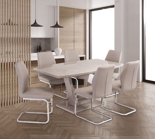 Venice Latte Marble Look 1.6m Dining Table