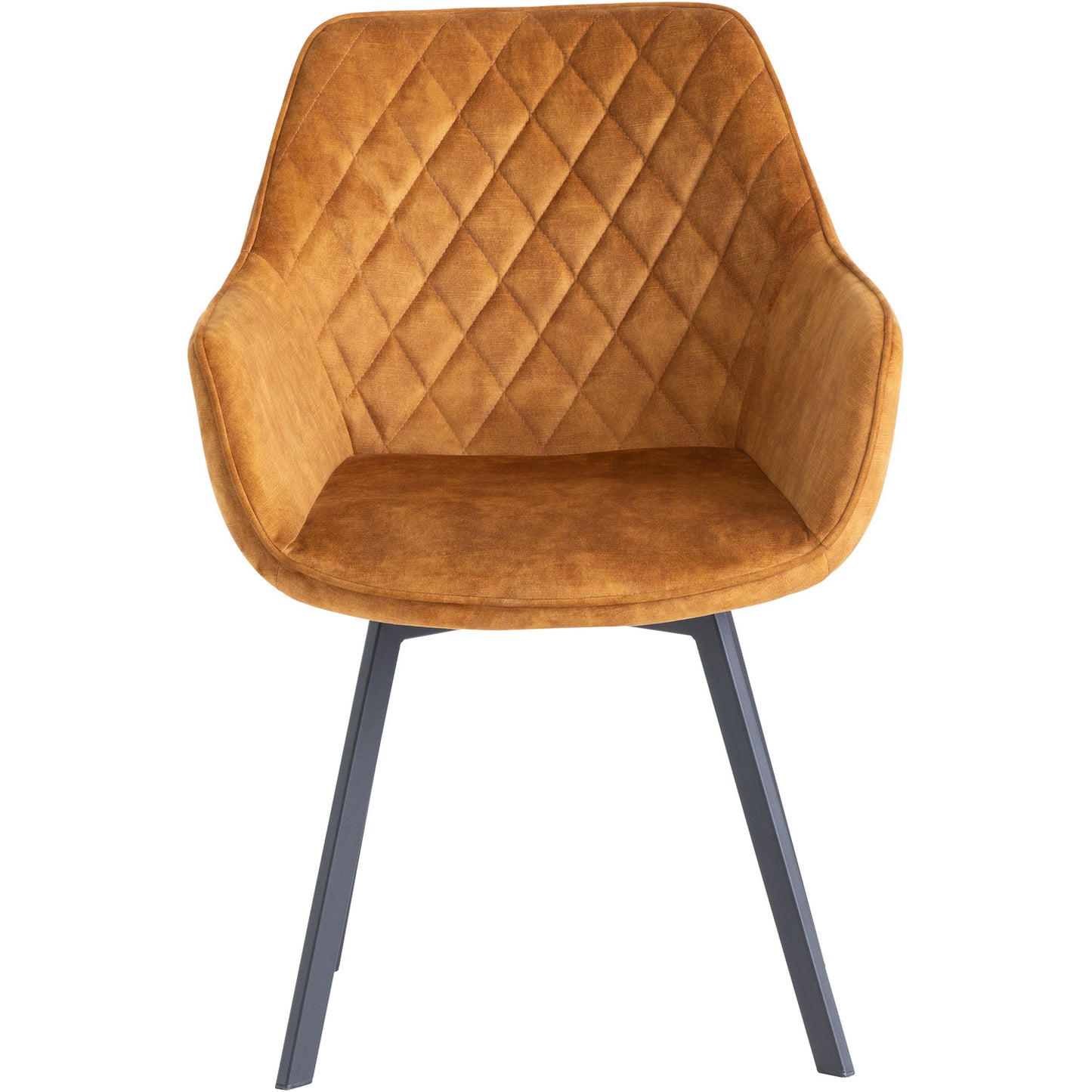 Viola Velvet Fabric 360 Swivel Dining Chair Antique Gold
