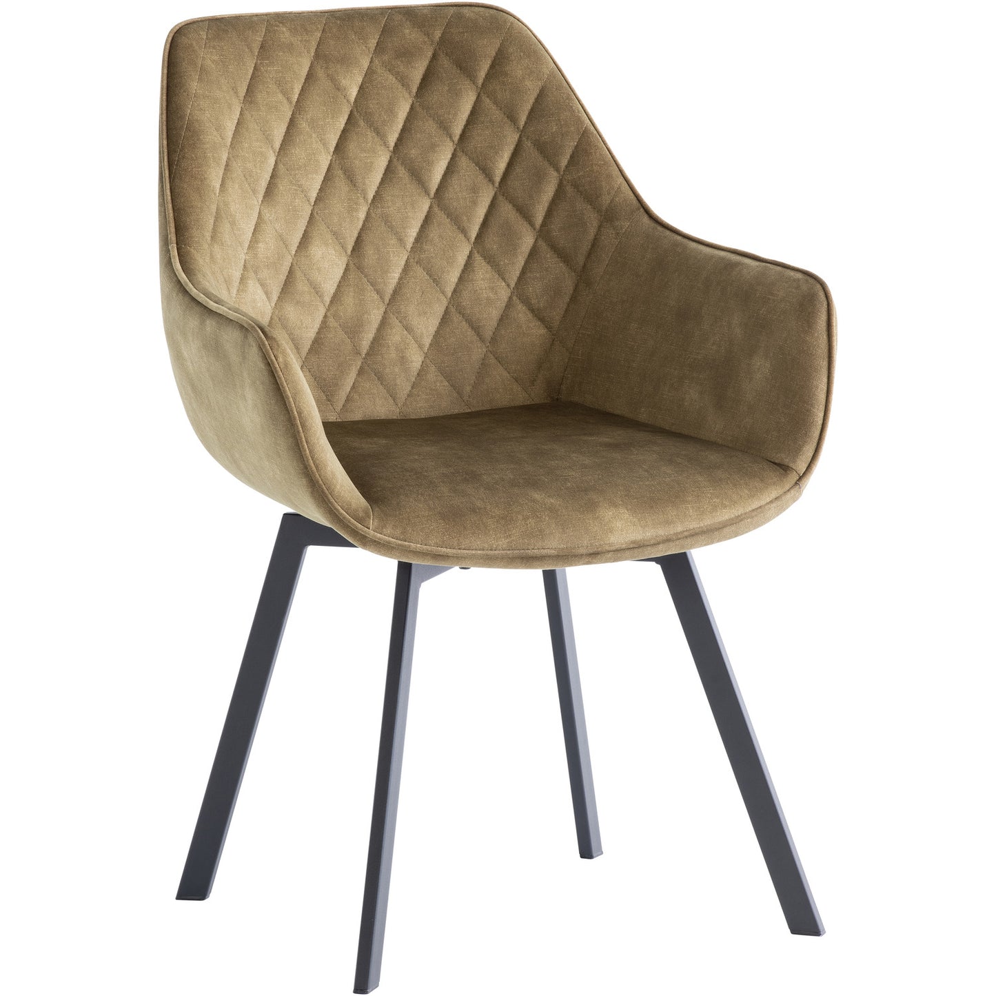 Viola Velvet Fabric 360 Swivel Dining Chair Green