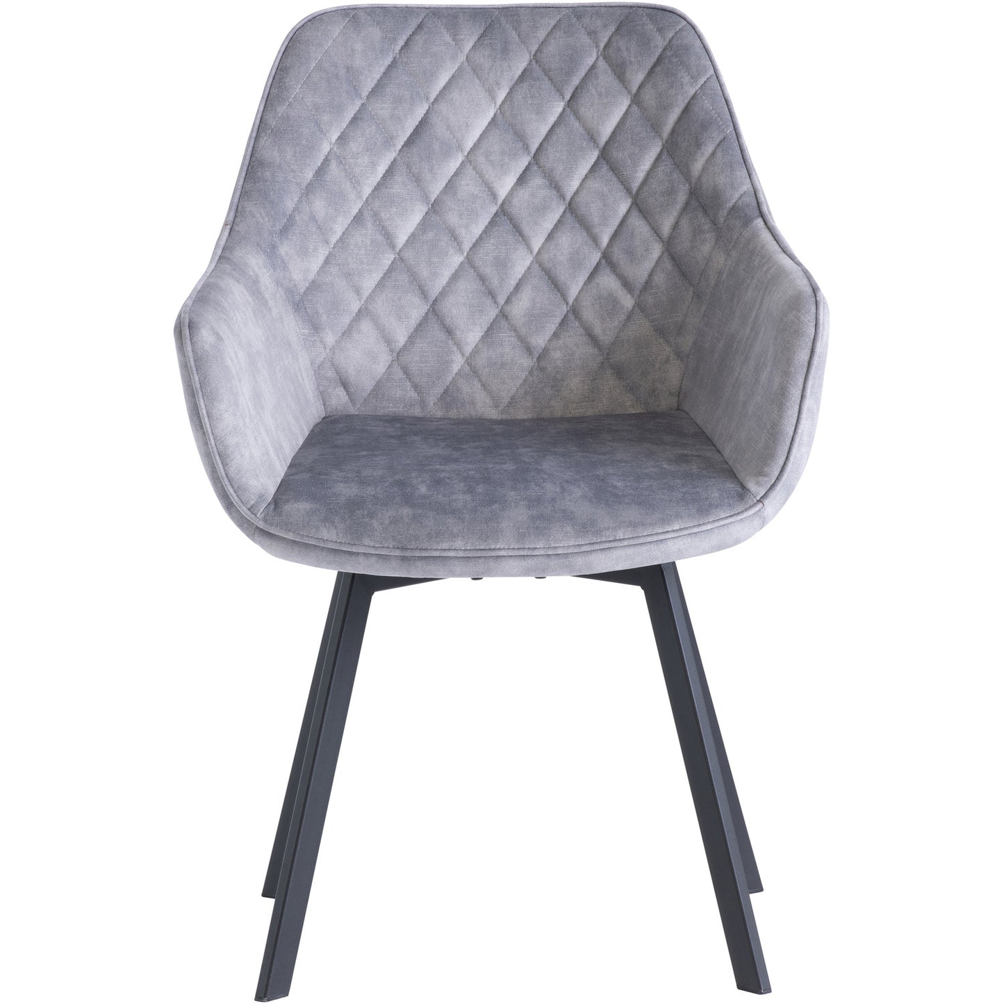 Viola Velvet Fabric 360 Swivel Dining Chair Silver