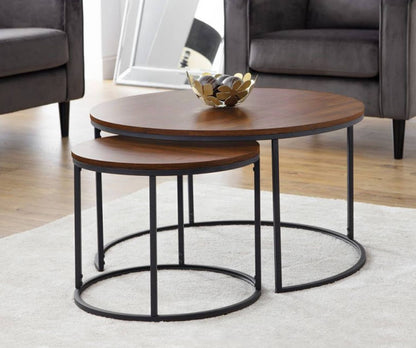 Bellini Round Nest Coffee Tables in Walnut