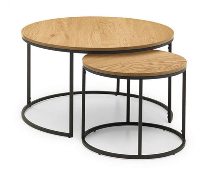 Bellini Oak Round Nest Coffee Tables in Oak