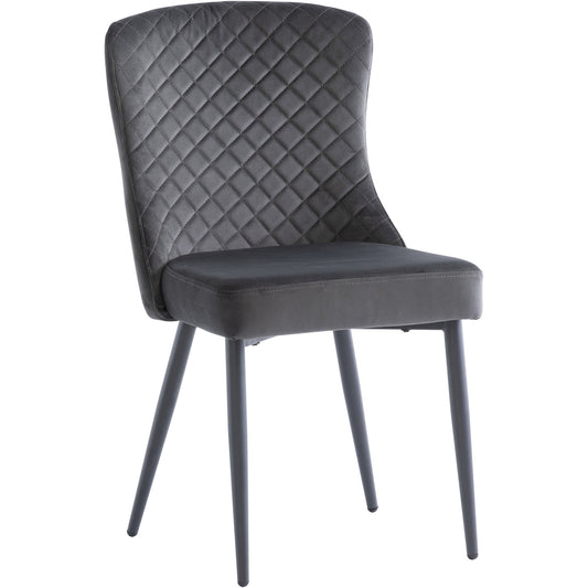 Hadley Velvet Dining Chair Grey Graphite