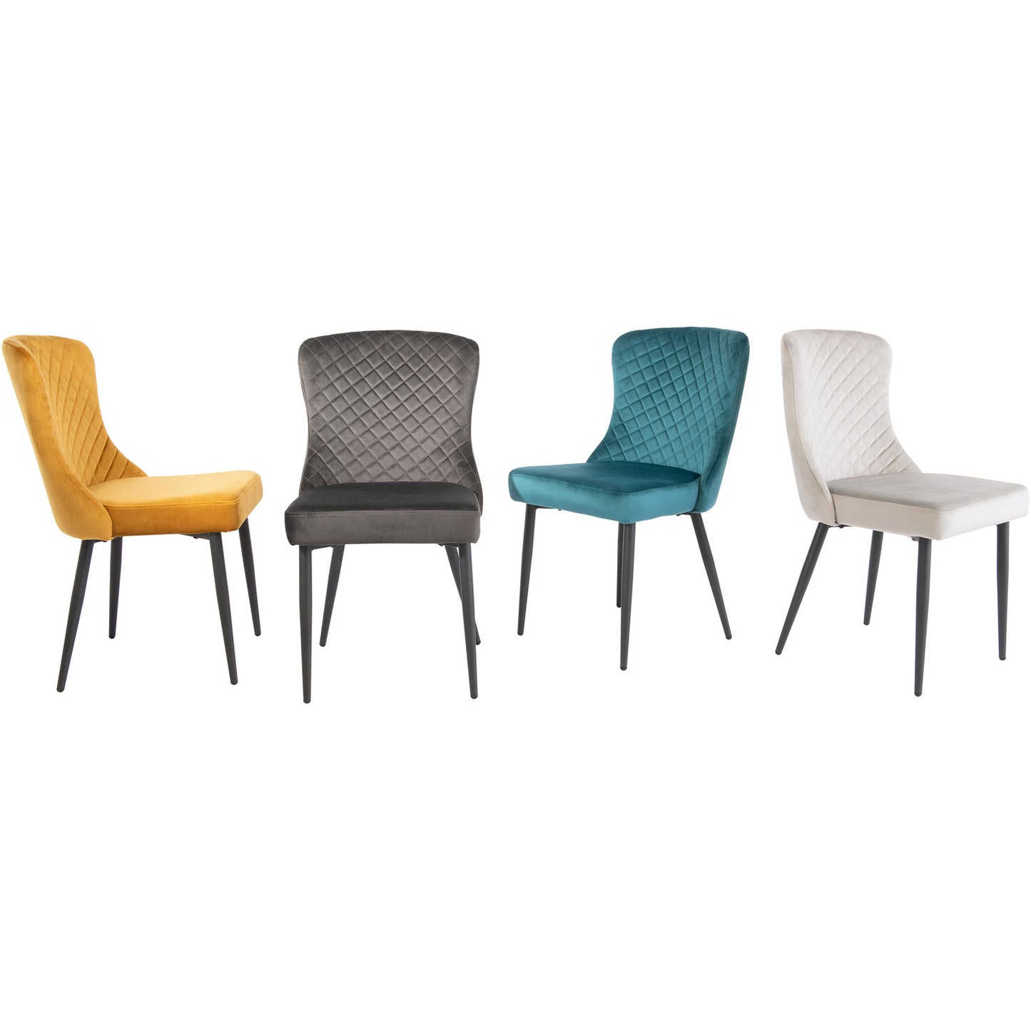 Hadley Velvet Dining Chair Grey Graphite