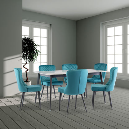 Hadley Velvet Dining Chair Peacock Teal