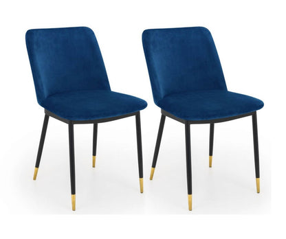 Holland 1.2m Round Pedestal Dining Table with 4 Delaunay Blue Chairs