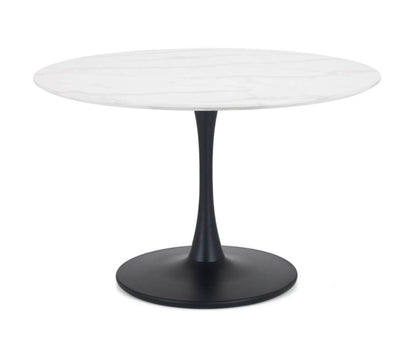 Holland 1.2m Round Pedestal Dining Table with 4 Delaunay Blue Chairs