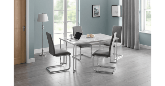 Positano Marble and Chrome Dining Table