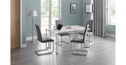 Positano Dining Set with 4 Roma Cantilever Dining Chairs grey