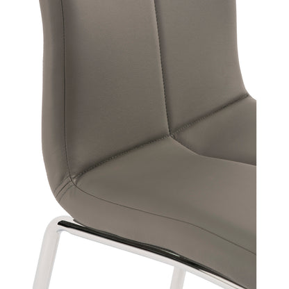 Kansas Dining Chair Faux Leather Grey