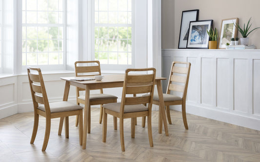 Boden 77cm Oak Veneer Rectangular Table With Tapered Legs