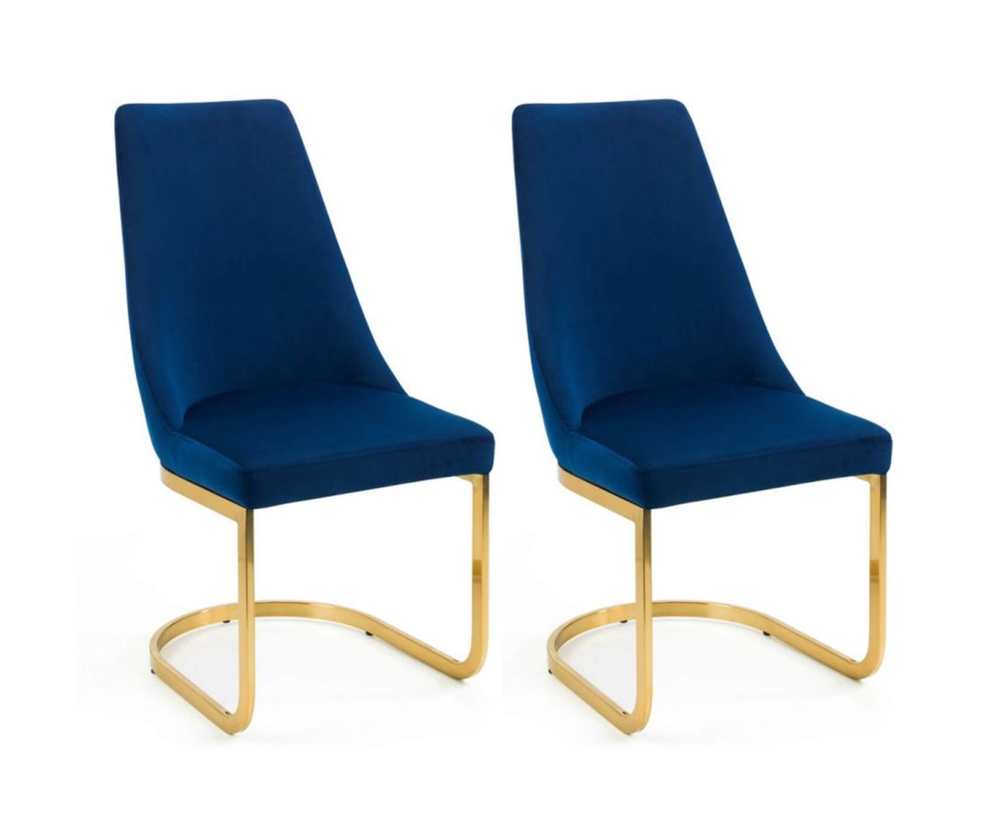 Minori 2m Rectangular Glass Dining Table with 6 Vittoria Blue Dining Chairs