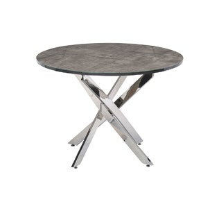 Paris Grey Cement Chrome Leg Round 1.07m Dining Table