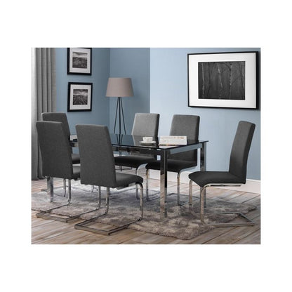 Positano Dining Set with 4 Roma Cantilever Dining Chairs grey