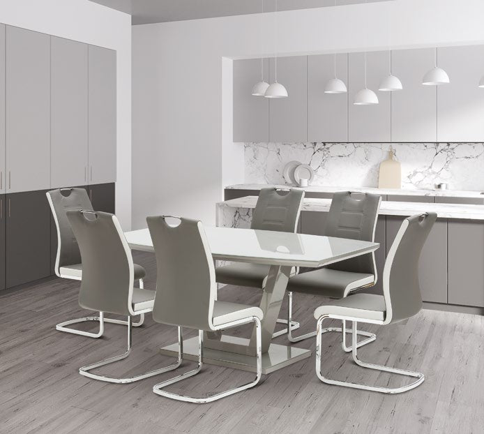 Venice Grey 1.6m Marble Dining Table
