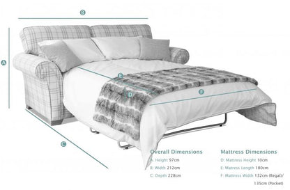 Los Angeles 3 Seater Sofa Bed