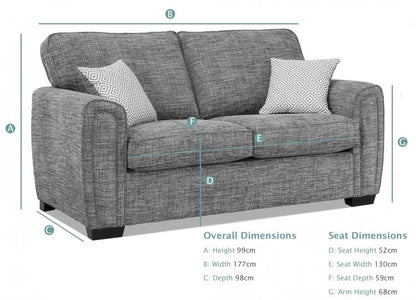 Memphis 2 Seater Standard Back Sofa Bed